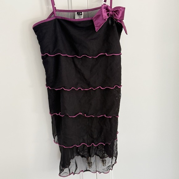 Morbid Threads Dresses & Skirts - Vintage Morbid Threads Y2K Mesh Tired Ruffle Cami Slip DressTop Whimsygoth Fairy